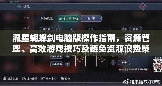 流星蝴蝶剑电脑版操作指南，资源管理、高效游戏技巧及避免资源浪费策略