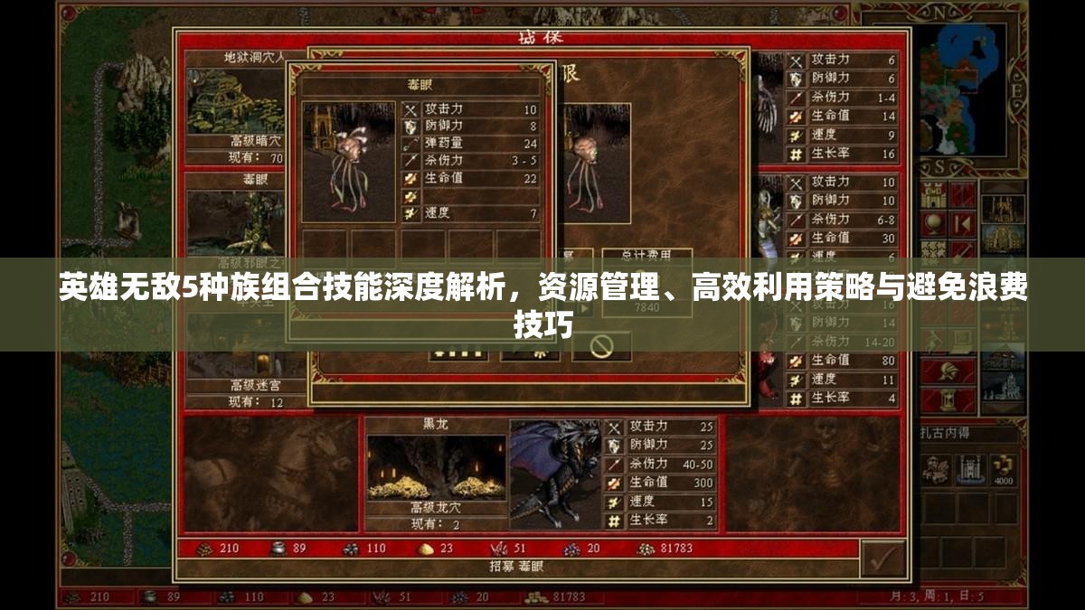 英雄无敌5种族组合技能深度解析，资源管理、高效利用策略与避免浪费技巧