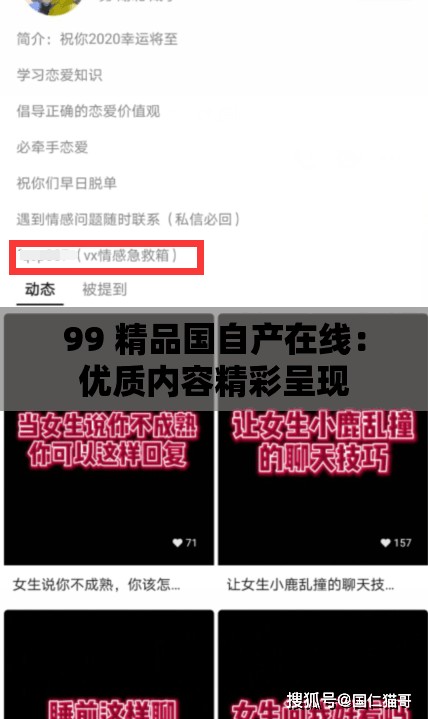 99 精品国自产在线：优质内容精彩呈现
