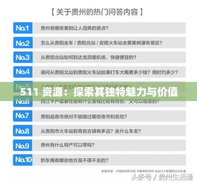 511 资源：探索其独特魅力与价值