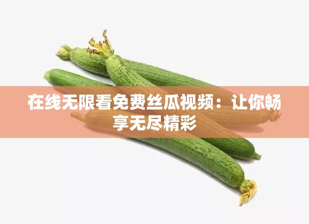 在线无限看免费丝瓜视频：让你畅享无尽精彩