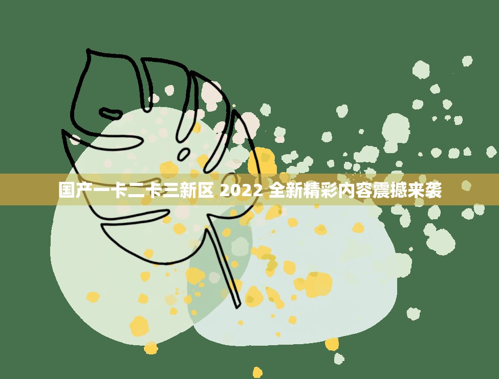 国产一卡二卡三新区 2022 全新精彩内容震撼来袭