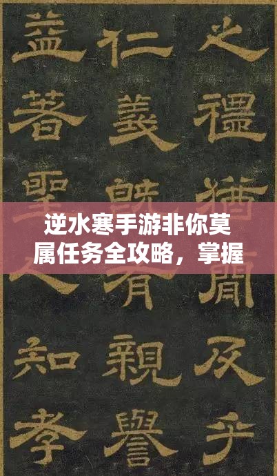 逆水寒手游非你莫属任务全攻略，掌握资源管理技巧，高效执行并有效避免资源浪费