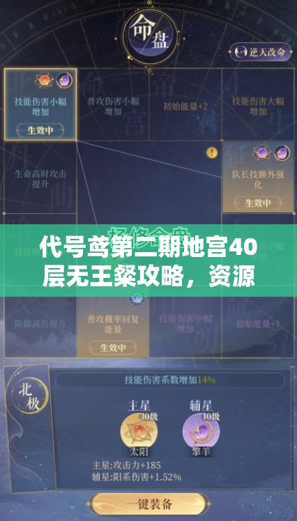 代号鸢第二期地宫40层无王粲攻略，资源管理、技巧运用与价值最大化策略