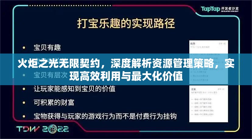 火炬之光无限契约，深度解析资源管理策略，实现高效利用与最大化价值
