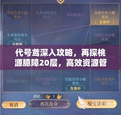 代号鸢深入攻略，再探桃源臆障20层，高效资源管理、必备技巧与最大化战斗价值