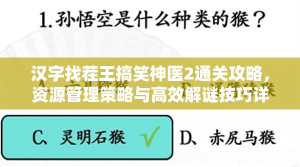 汉字找茬王搞笑神医2通关攻略，资源管理策略与高效解谜技巧详解