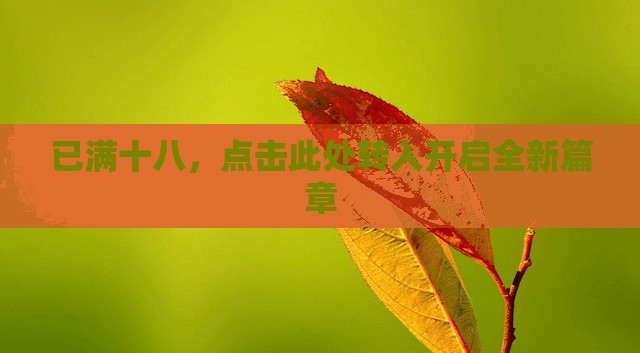 已满十八，点击此处转入开启全新篇章