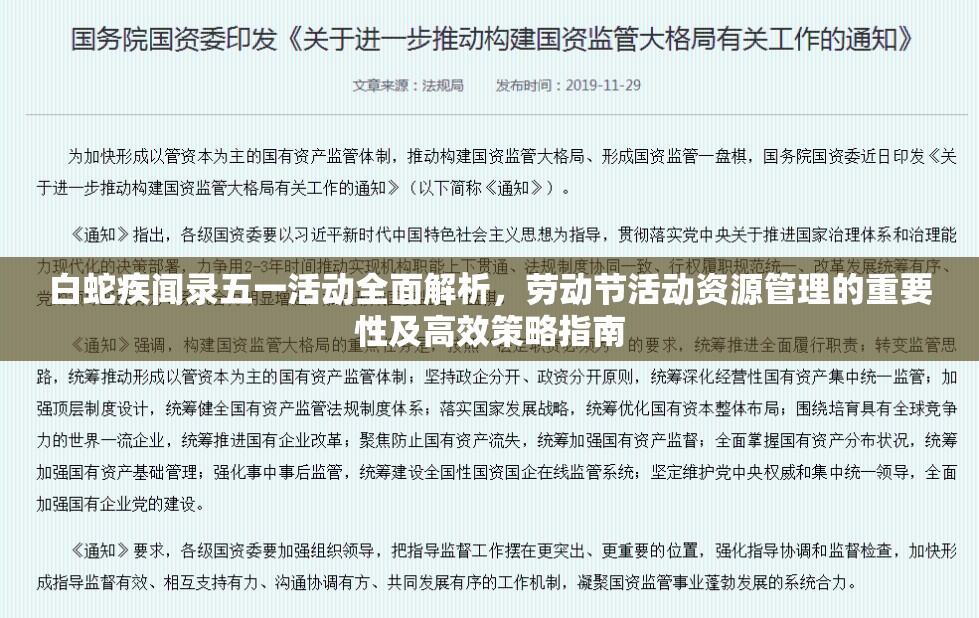 白蛇疾闻录五一活动全面解析，劳动节活动资源管理的重要性及高效策略指南