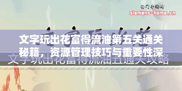 文字玩出花富得流油第五关通关秘籍，资源管理技巧与重要性深度解析