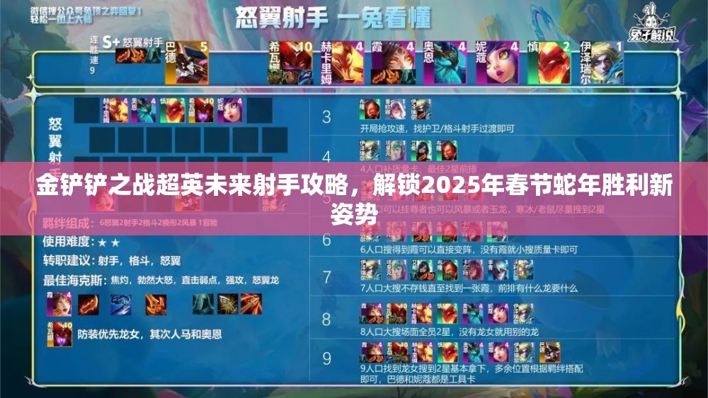 金铲铲之战超英未来射手攻略，解锁2025年春节蛇年胜利新姿势
