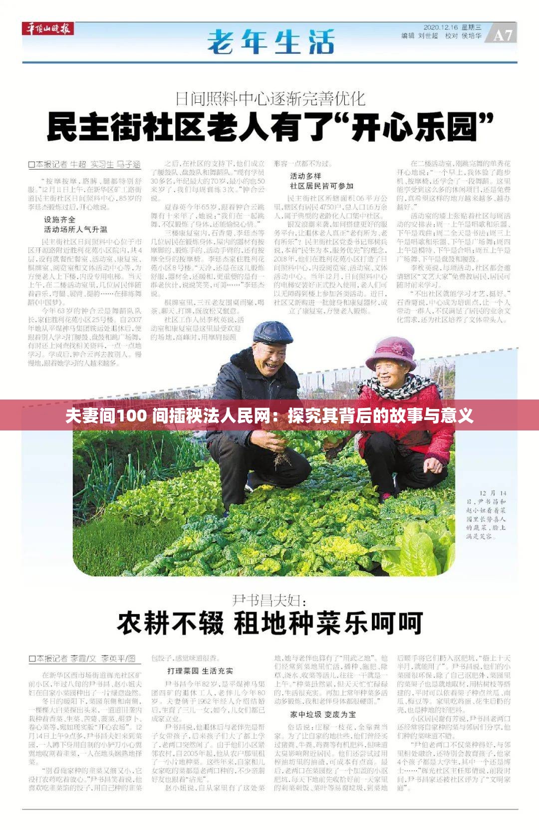 夫妻间100 间插秧法人民网：探究其背后的故事与意义