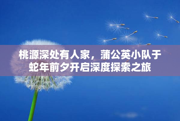 桃源深处有人家，蒲公英小队于蛇年前夕开启深度探索之旅