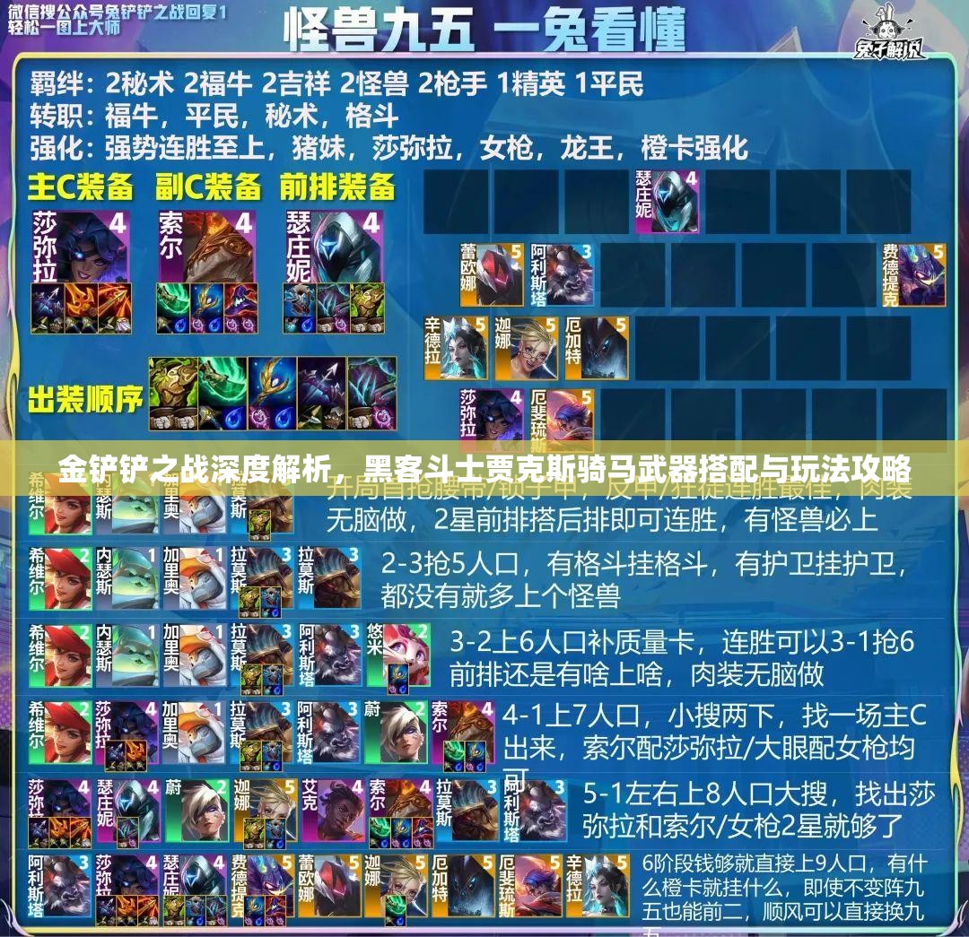 金铲铲之战深度解析，黑客斗士贾克斯骑马武器搭配与玩法攻略