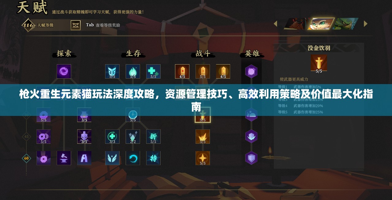 枪火重生元素猫玩法深度攻略，资源管理技巧、高效利用策略及价值最大化指南