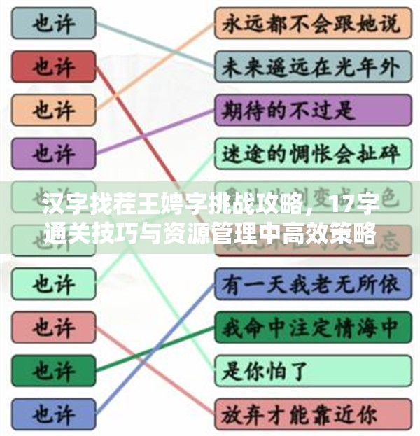 汉字找茬王娉字挑战攻略，17字通关技巧与资源管理中高效策略解析