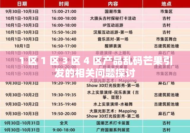 1 区 1 区 3 区 4 区产品乱码芒果引发的相关问题探讨