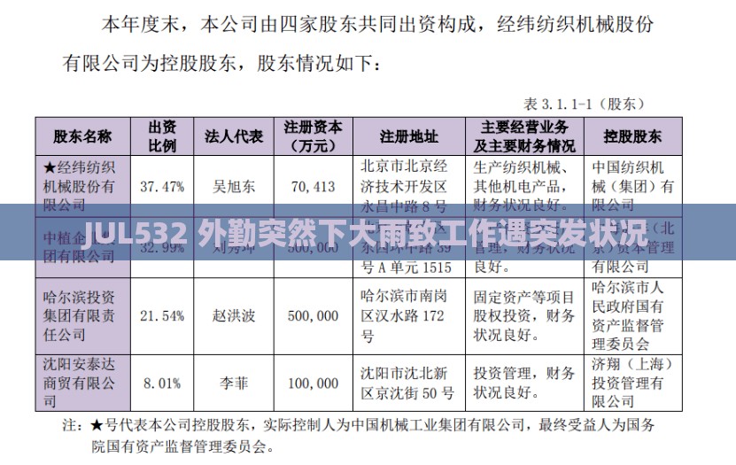JUL532 外勤突然下大雨致工作遇突发状况