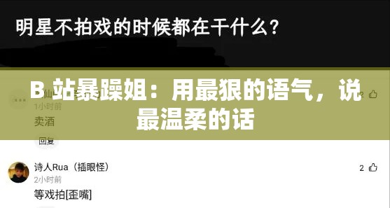 B 站暴躁姐：用最狠的语气，说最温柔的话