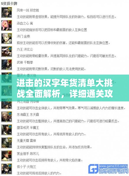 进击的汉字年货清单大挑战全面解析，详细通关攻略与技巧大揭秘！