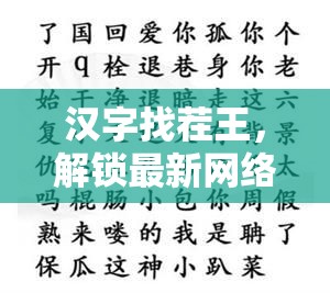 汉字找茬王，解锁最新网络热梗，全面揭秘通关秘籍与技巧！