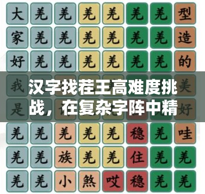 汉字找茬王高难度挑战，在复杂字阵中精准找出12个风字，考验你的敏锐观察力！