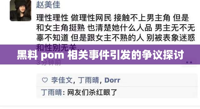 黑料 pom 相关事件引发的争议探讨