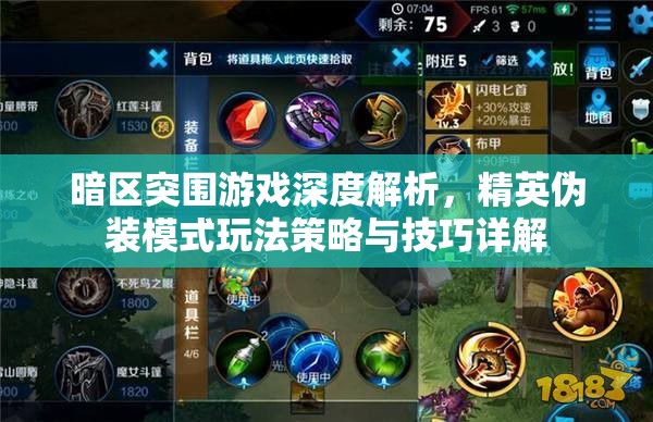 暗区突围游戏深度解析，精英伪装模式玩法策略与技巧详解