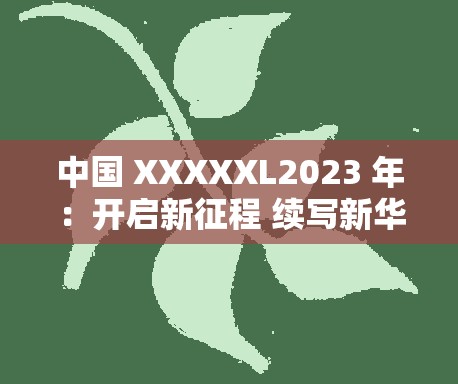 中国 XXXXXL2023 年：开启新征程 续写新华章 创造新辉煌