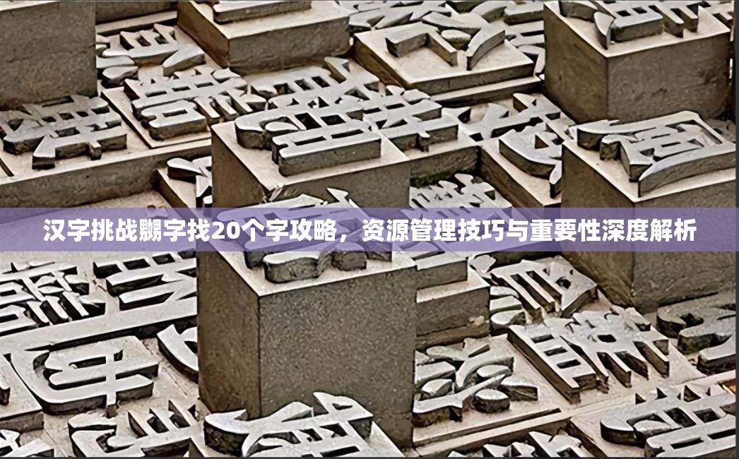 汉字挑战嬲字找20个字攻略，资源管理技巧与重要性深度解析