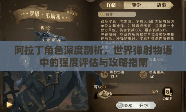 阿拉丁角色深度剖析，世界弹射物语中的强度评估与攻略指南