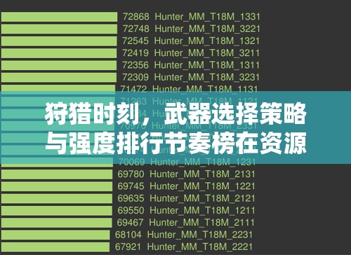 狩猎时刻，武器选择策略与强度排行节奏榜在资源管理中的重要性及高效实战应用