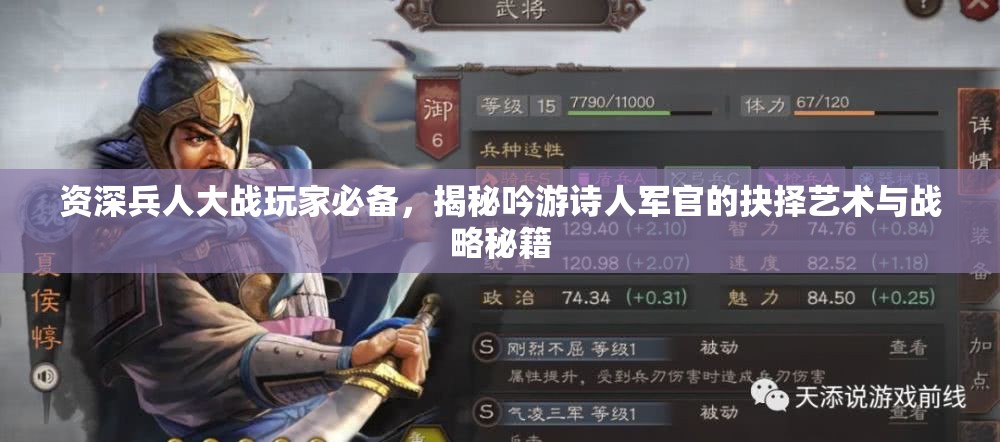 资深兵人大战玩家必备，揭秘吟游诗人军官的抉择艺术与战略秘籍