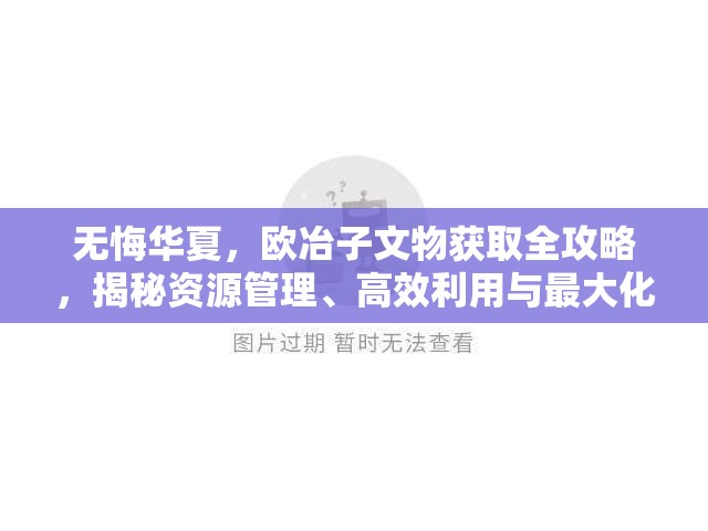 无悔华夏，欧冶子文物获取全攻略，揭秘资源管理、高效利用与最大化文物价值