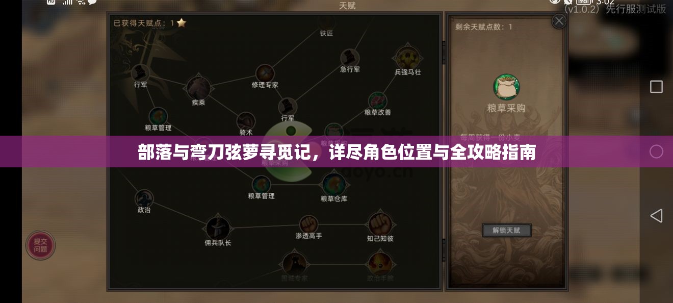 部落与弯刀弦萝寻觅记，详尽角色位置与全攻略指南