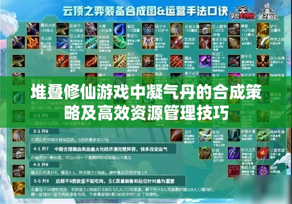 堆叠修仙游戏中凝气丹的合成策略及高效资源管理技巧