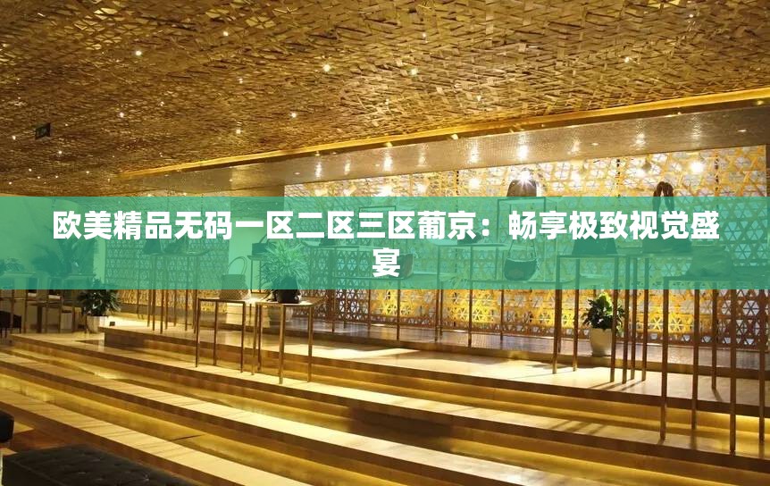 欧美精品无码一区二区三区葡京：畅享极致视觉盛宴