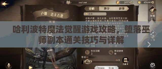 哈利波特魔法觉醒游戏攻略，堕落巫师副本通关技巧与详解