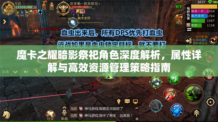 魔卡之耀暗影祭祀角色深度解析，属性详解与高效资源管理策略指南
