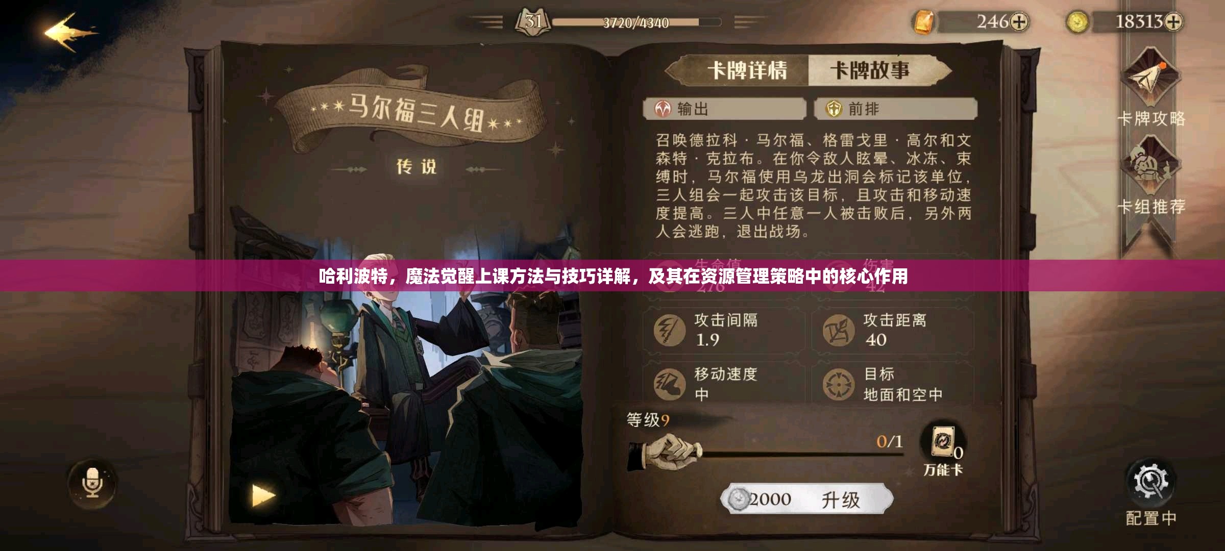 哈利波特，魔法觉醒上课方法与技巧详解，及其在资源管理策略中的核心作用