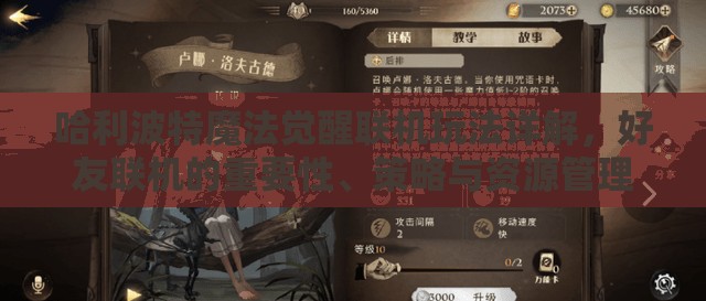 哈利波特魔法觉醒联机玩法详解，好友联机的重要性、策略与资源管理