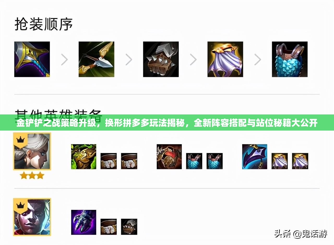 金铲铲之战策略升级，换形拼多多玩法揭秘，全新阵容搭配与站位秘籍大公开