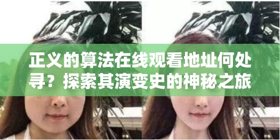 正义的算法在线观看地址何处寻？探索其演变史的神秘之旅