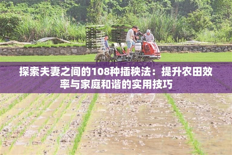 探索夫妻之间的108种插秧法：提升农田效率与家庭和谐的实用技巧