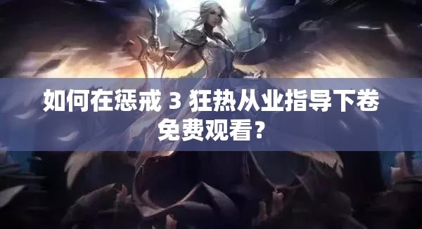 如何在惩戒 3 狂热从业指导下卷免费观看？