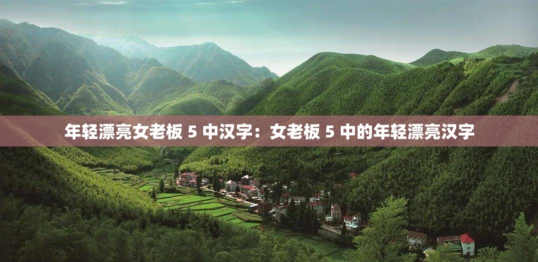 年轻漂亮女老板 5 中汉字：女老板 5 中的年轻漂亮汉字