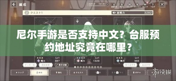 尼尔手游是否支持中文？台服预约地址究竟在哪里？