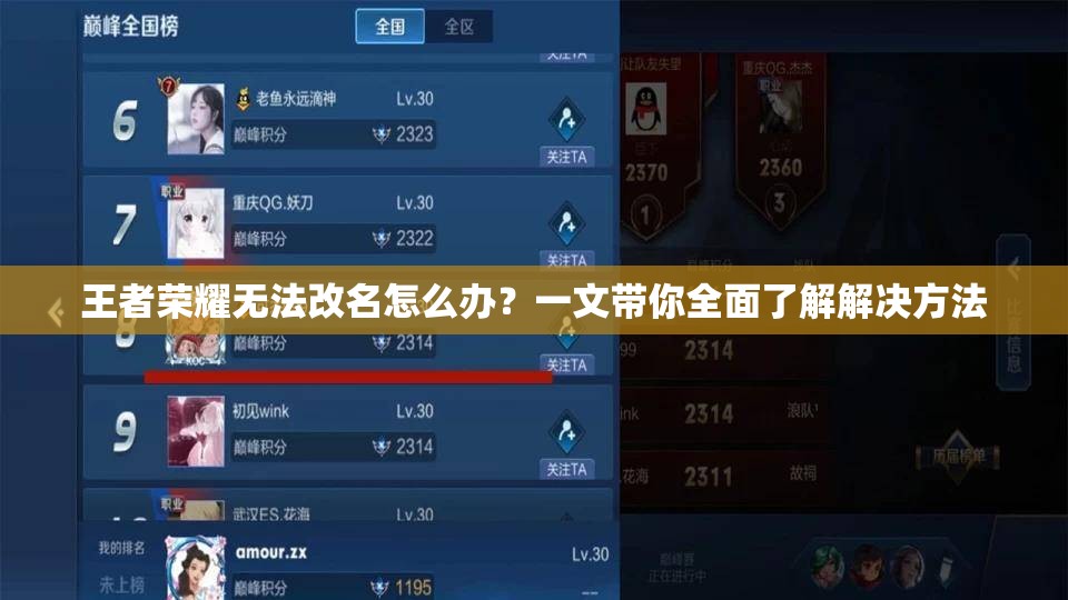 王者荣耀无法改名怎么办？一文带你全面了解解决方法