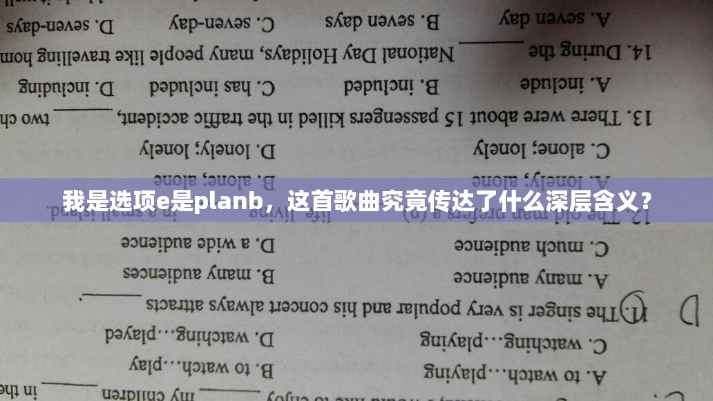 我是选项e是planb，这首歌曲究竟传达了什么深层含义？