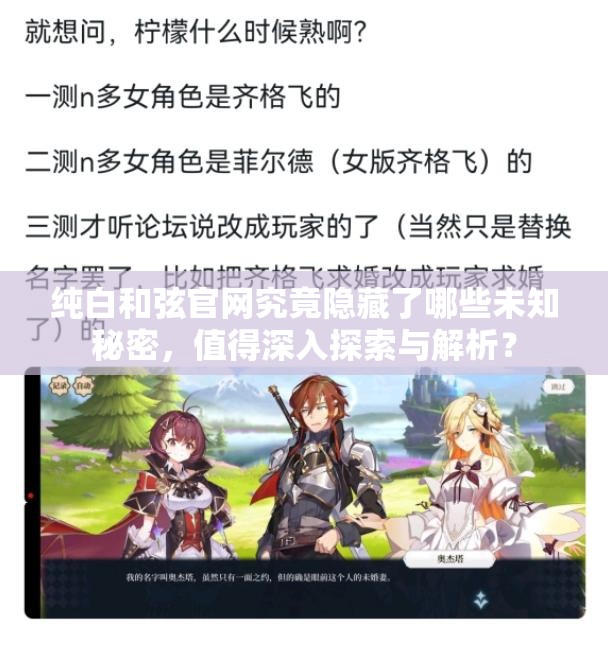 纯白和弦官网究竟隐藏了哪些未知秘密，值得深入探索与解析？